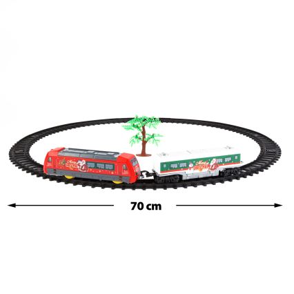 LED Χριστουγεννιάτικη διακόσμηση LED/3xAA διάμ. 70 cm τρενάκι για κάτω από το χριστουγεννιάτικο δέντρο