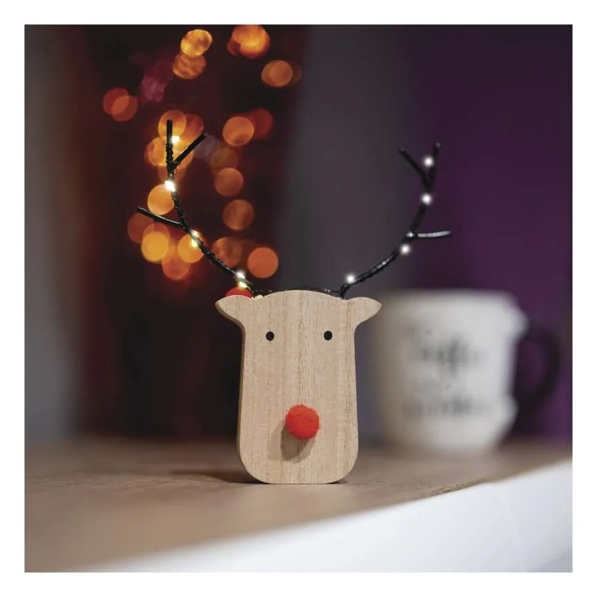 LED χριστουγεννιάτικη διακόσμηση τάρανδος 8xLED/2xAAA