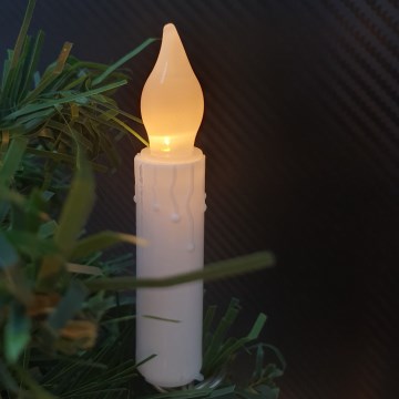 LED Χριστουγεννιάτικη διακοσμητική γιρλάντα 10xLED/2xAA 1,65 m θερμό λευκό, σε σχήμα κεριού