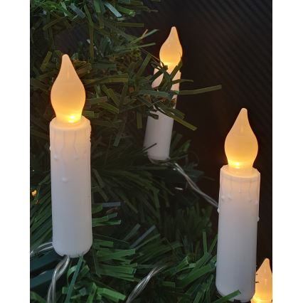 LED Χριστουγεννιάτικη διακοσμητική γιρλάντα 10xLED/2xAA 1,65 m θερμό λευκό, σε σχήμα κεριού