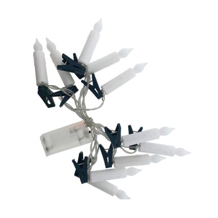 LED Χριστουγεννιάτικη διακοσμητική γιρλάντα 10xLED/2xAA 1,65 m θερμό λευκό, σε σχήμα κεριού