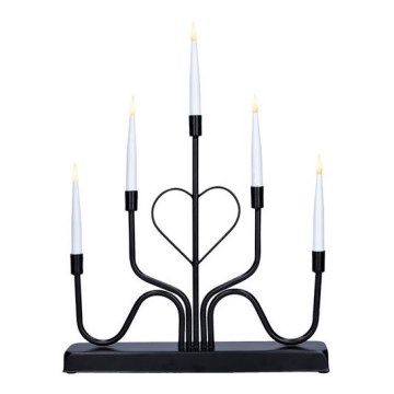 LED Χριστουγεννιάτικο κηροπήγιο 5xLED/2xAA ζεστό λευκό