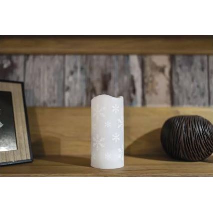 LED Χριστουγεννιάτικο κερί LED/3xAAA νιφάδες χιονιού ψυχρό λευκό