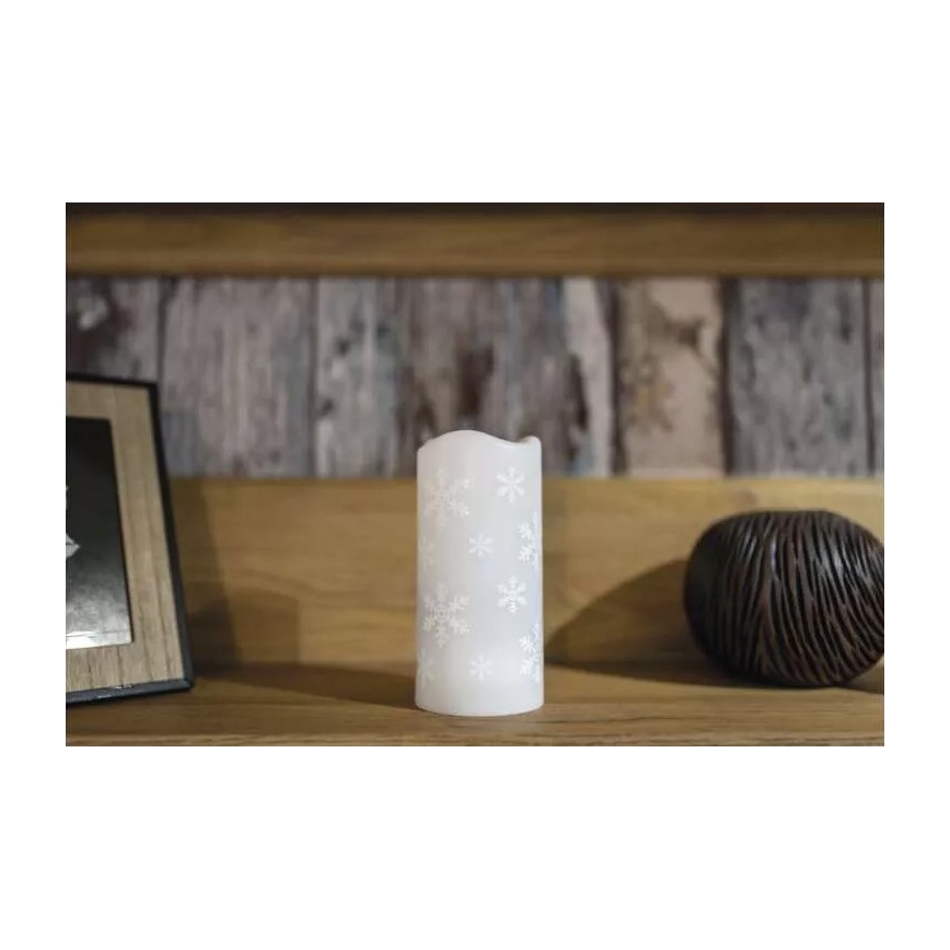 LED Χριστουγεννιάτικο κερί LED/3xAAA νιφάδες χιονιού ψυχρό λευκό