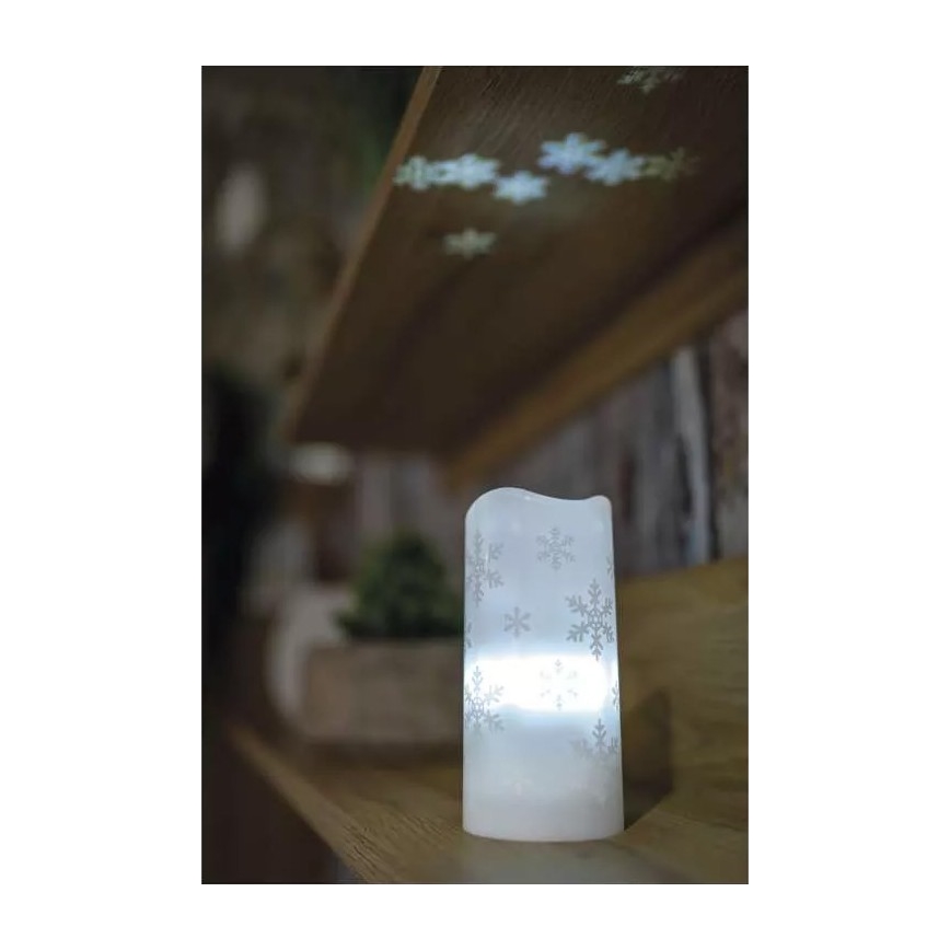 LED Χριστουγεννιάτικο κερί LED/3xAAA νιφάδες χιονιού ψυχρό λευκό