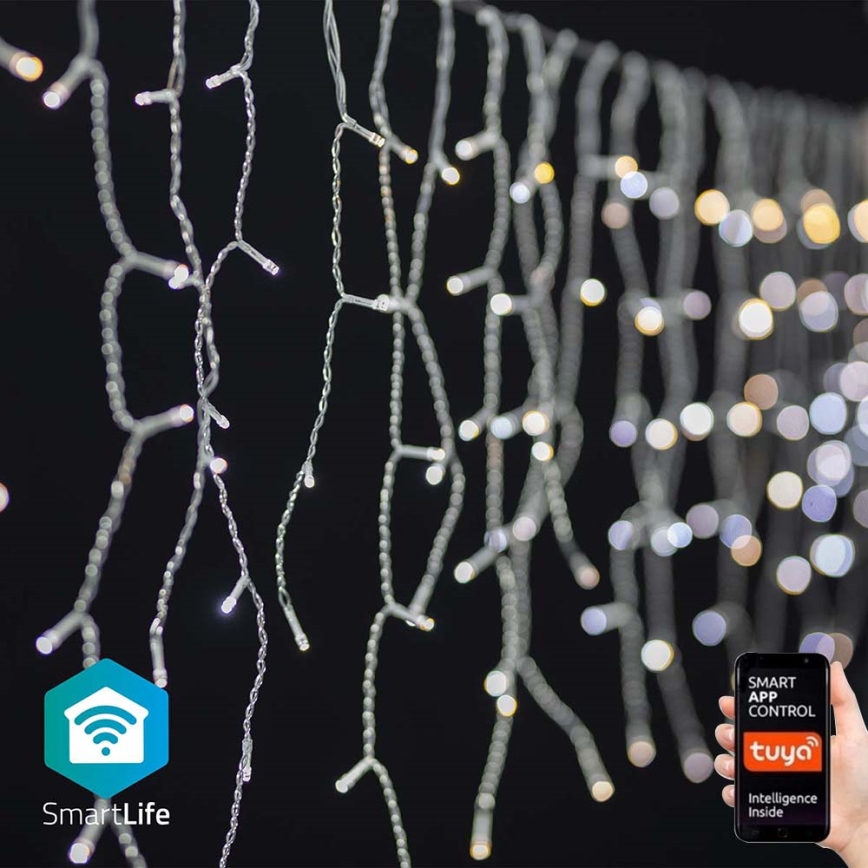 LED Χριστουγεννιάτικο Κουρτίνα 240xLED/11 λειτουργίες 8μ IP65 Wi-Fi Tuya ζεστό έως ψυχρό λευκό