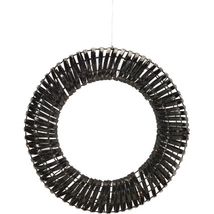 LED Χριστουγεννιάτικο στεφάνι 30xLED/3xAA Ø 40 εκ. θερμό λευκό στεφάνι/μαύρο