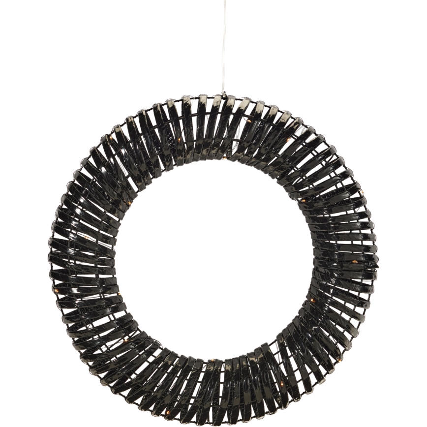 LED Χριστουγεννιάτικο στεφάνι 30xLED/3xAA Ø 40 εκ. θερμό λευκό στεφάνι/μαύρο