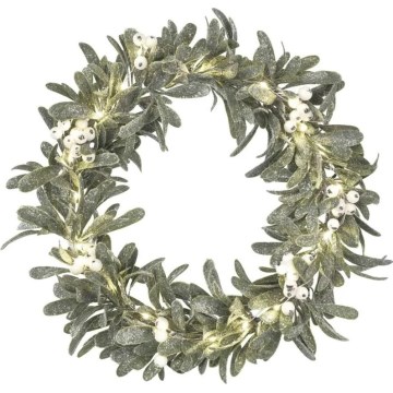 LED Χριστουγεννιάτικο στεφάνι — 25 LED, λειτουργία με 3xAA, διάμετρος 35 εκ.