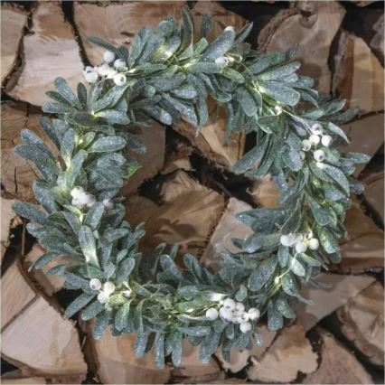 LED Χριστουγεννιάτικο στεφάνι — 25 LED, λειτουργία με 3xAA, διάμετρος 35 εκ.