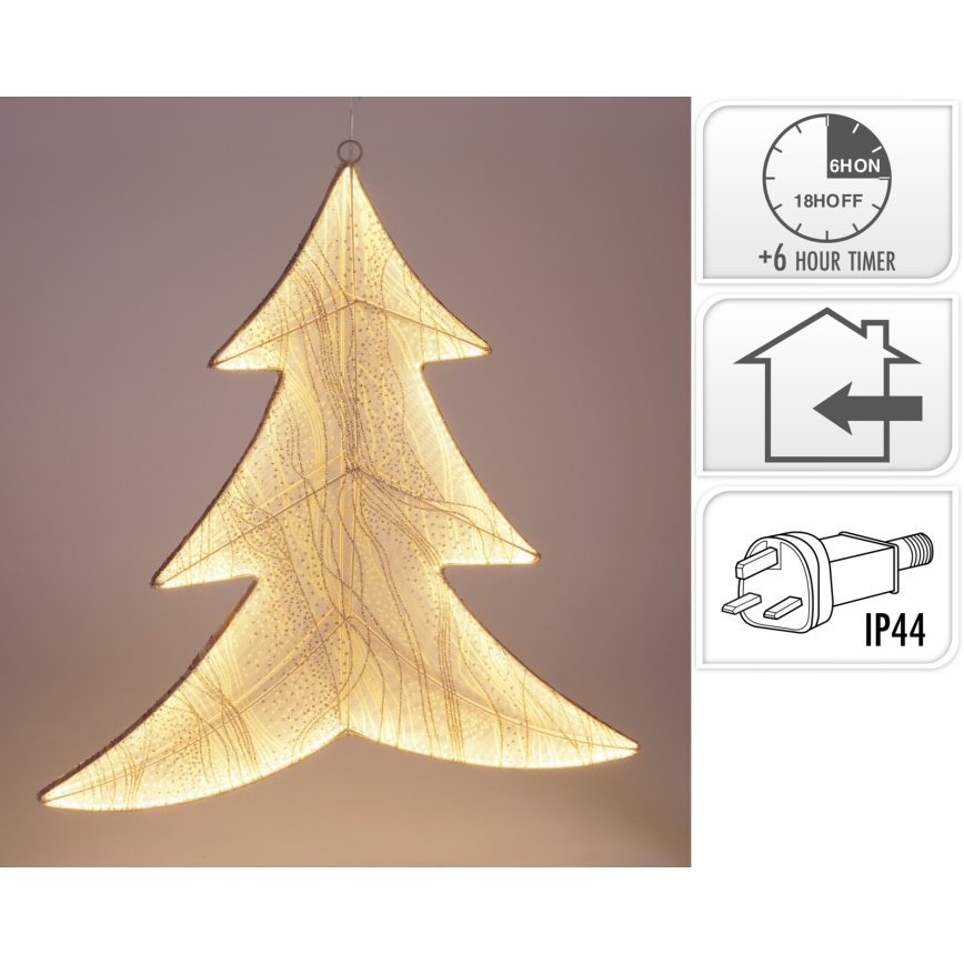 LED Χριστουγεννιάτικο διακοσμητικό 260xLED/6W/230V 56 cm θερμό λευκό δέντρο/χρυσό
