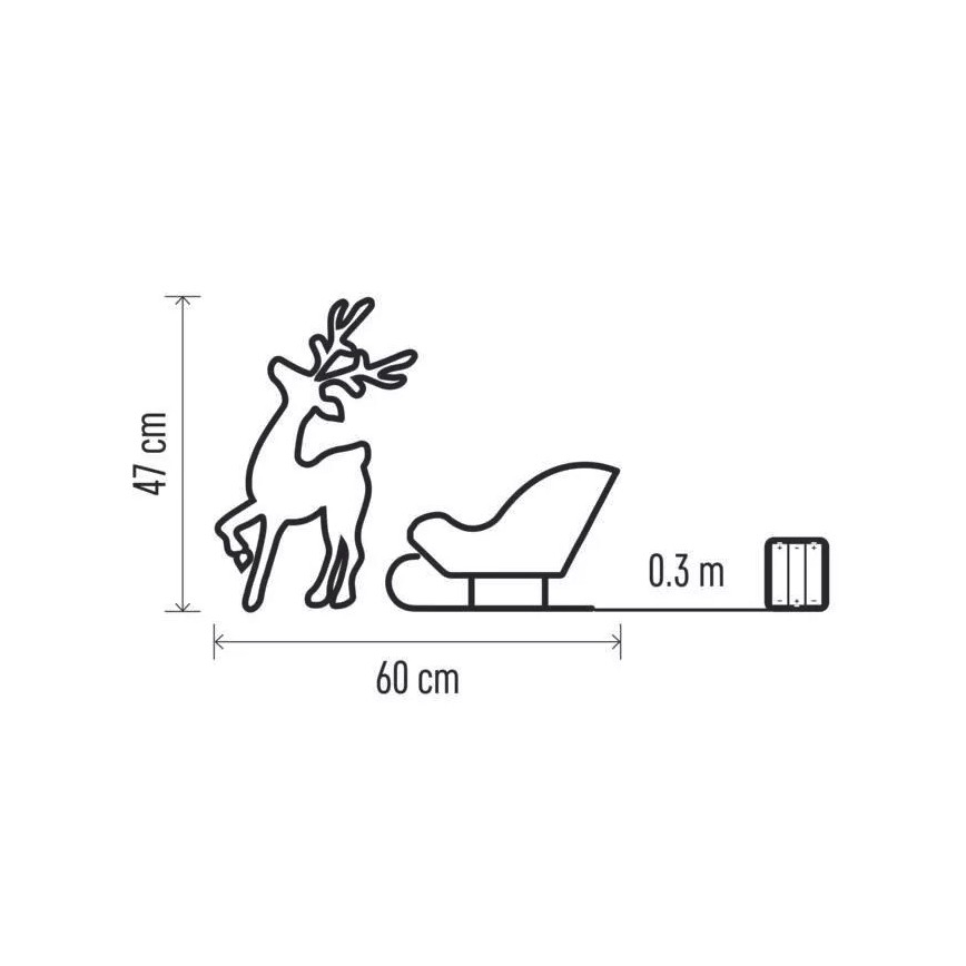 LED Χριστουγεννιάτικο διακοσμητικό LED/3xAA ζεστό λευκό