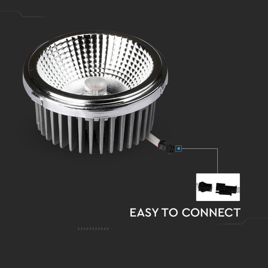 LED Χωνευτό φωτιστικό σποτ LED/20W/230V 4000K 40°/20° διάμετρος 11 cm γυαλιστερό χρώμιο