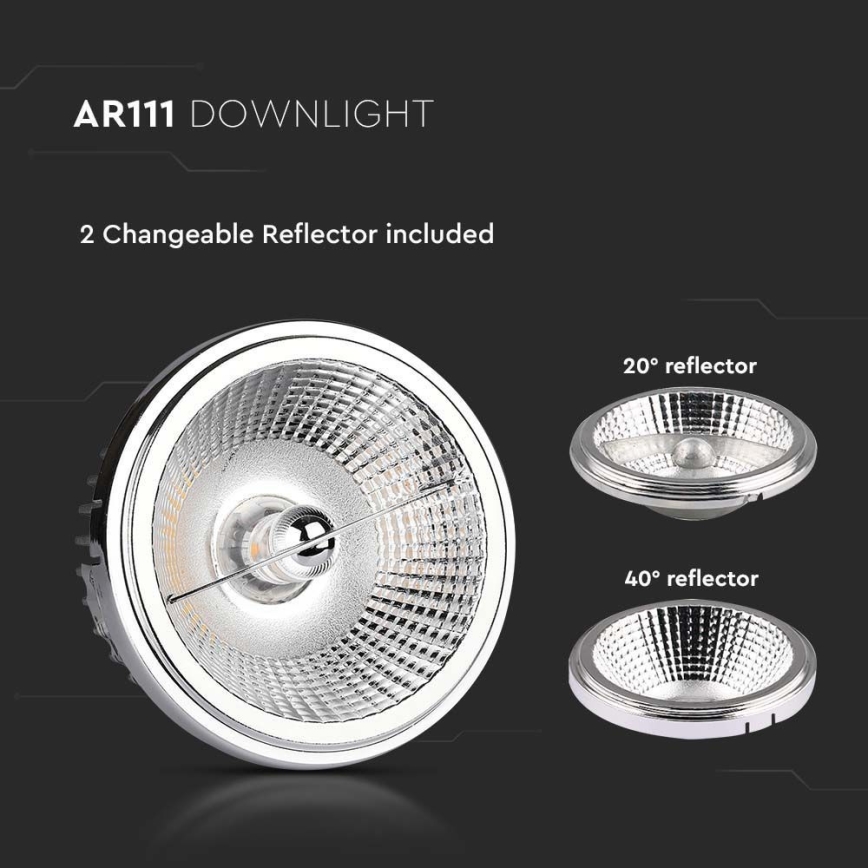 LED Χωνευτό φωτιστικό σποτ LED/20W/230V 4000K 40°/20° διάμετρος 11 cm γυαλιστερό χρώμιο
