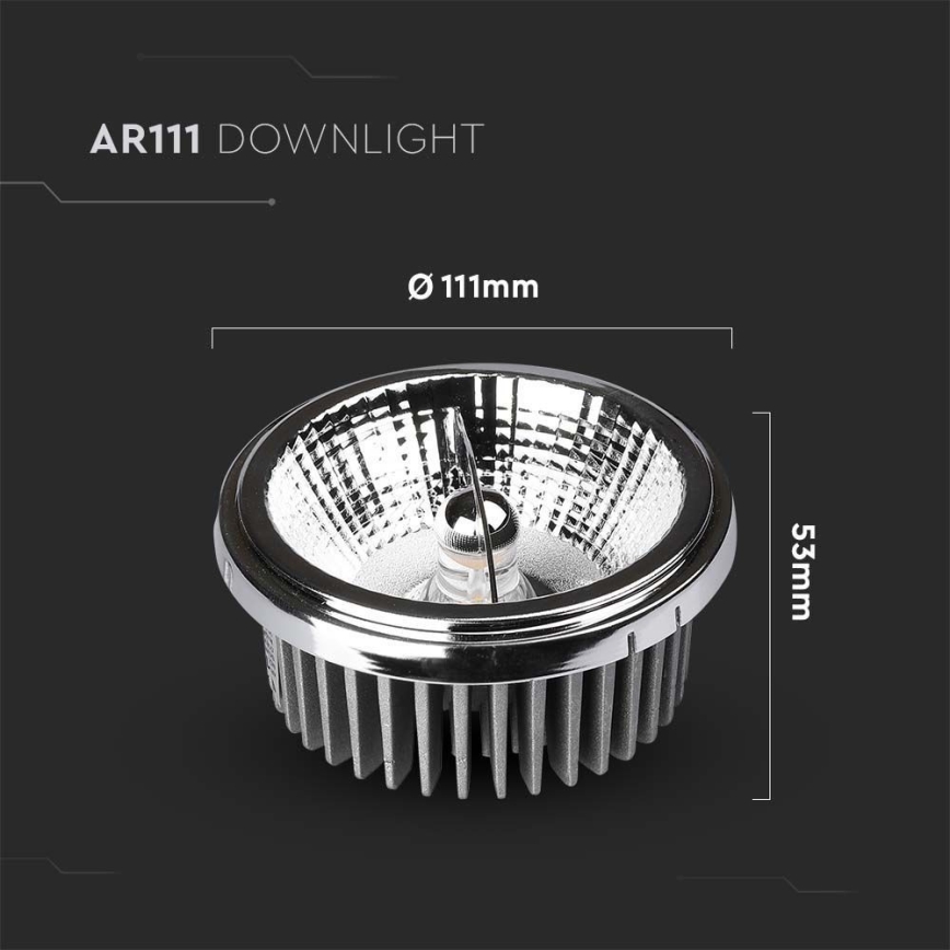LED Χωνευτό φωτιστικό σποτ LED/20W/230V 4000K 40°/20° διάμετρος 11 cm γυαλιστερό χρώμιο