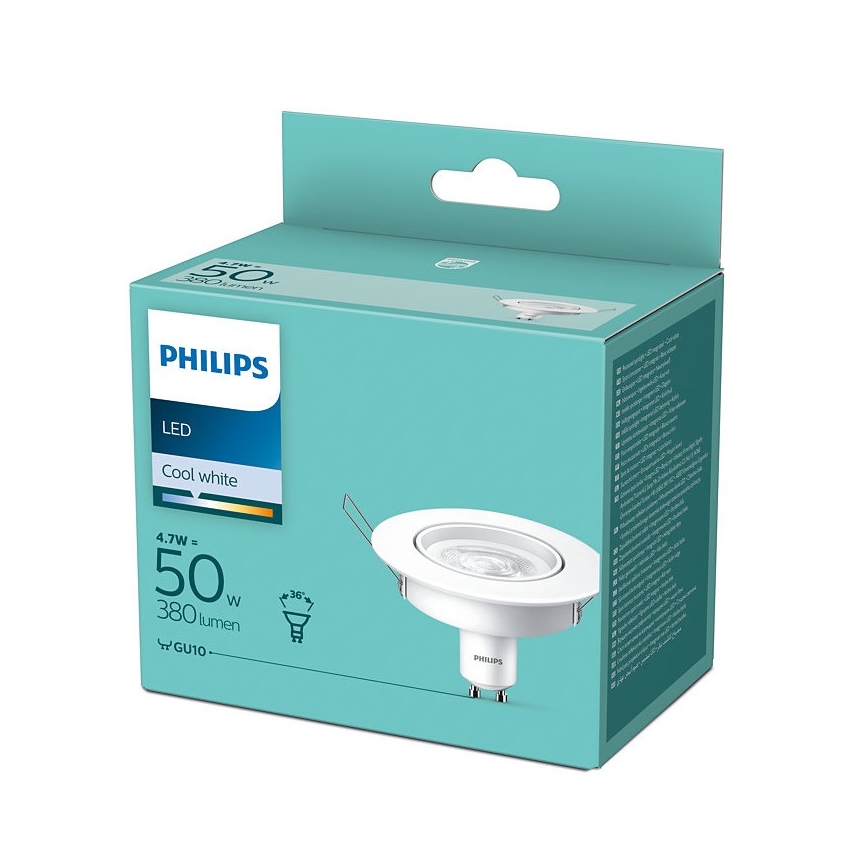LED Χωνευτό φωτιστικό Philips 1xGU10/4,7W/230V 4000K