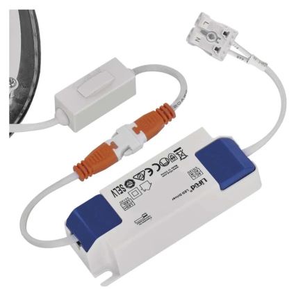 LED χωνευτό φωτιστικό οροφής NEXXO LED/18W/230V 3000/3500/4000K, ασημί, διάμετρος 22,5 εκ.