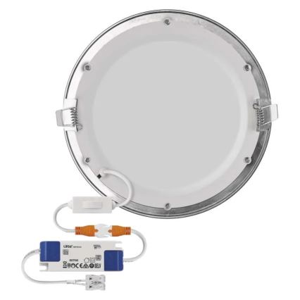 LED χωνευτό φωτιστικό οροφής NEXXO LED/18W/230V 3000/3500/4000K, ασημί, διάμετρος 22,5 εκ.