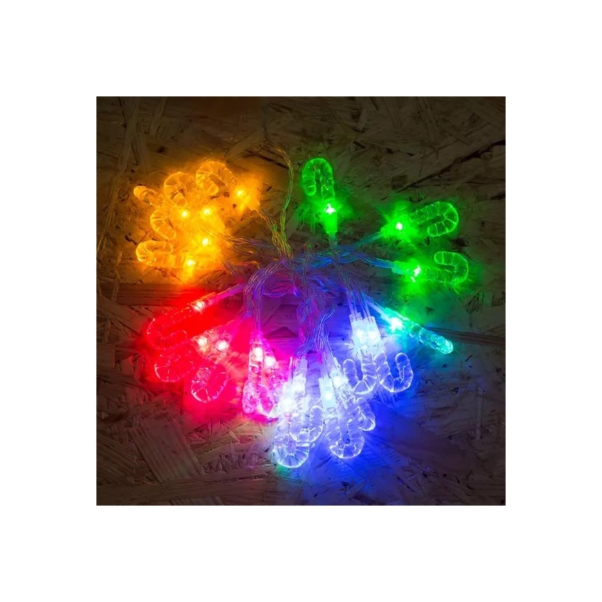 LED Χριστουγεννιάτικα λαμπάκια 20xLED 2,25m πολύχρωμο μπαστουνάκι
