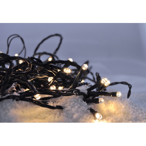 LED Χριστουγεννιάτικα λαμπάκια 50xLED/8 λειτουργίες/3xAA 8m IP44 ζεστό λευκό