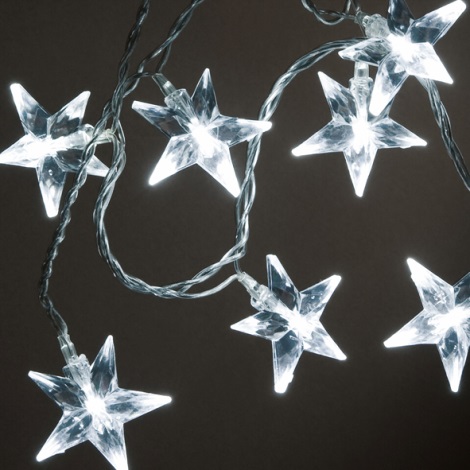 LED Χριστουγεννιάτικα λαμπάκια STARS 60xLED 9m ψυχρό λευκό