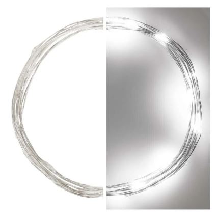 LED Χριστουγεννιάτικο φωτάκι 20xLED/2xAA 2,4μ ψυχρό λευκό