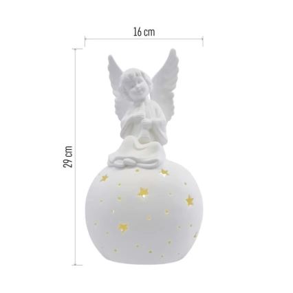 LED Χριστουγεννιάτικη διακόσμηση LED/0,4W/2xAA κεραμικός άγγελος