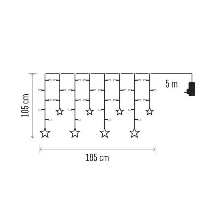 LED χριστουγεννιάτικη κουρτίνα 115xLED/1,35W 6,85x1,05 m θερμό λευκό