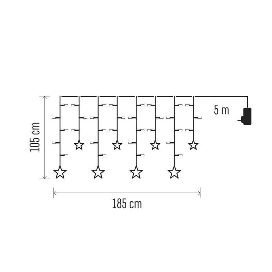 LED χριστουγεννιάτικη κουρτίνα 115xLED/1,35W 6,85x1,05 m θερμό λευκό