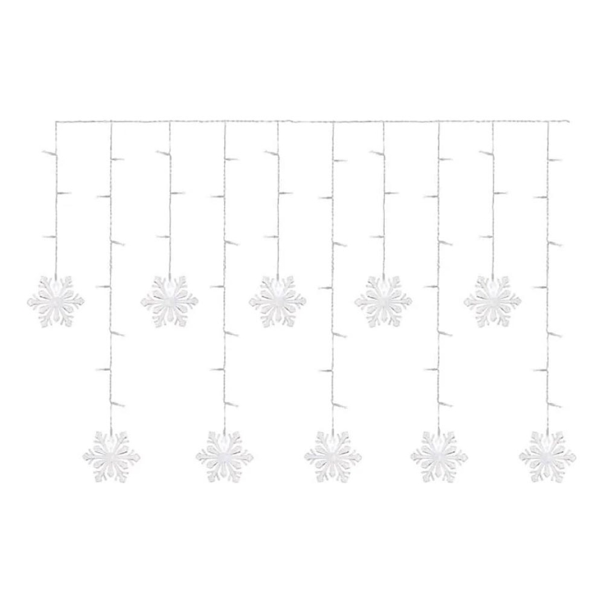 LED Χριστουγεννιάτικη κουρτίνα 60xLED/1,35W 635x50 cm ψυχρό λευκό