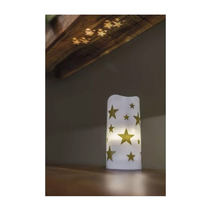 LED Χριστουγεννιάτικο κερί LED/3xAAA αστέρια ζεστό λευκό