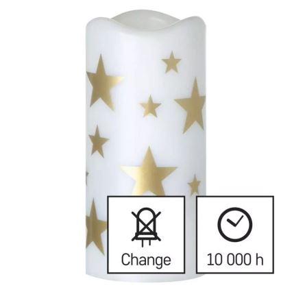 LED Χριστουγεννιάτικο κερί LED/3xAAA αστέρια ζεστό λευκό