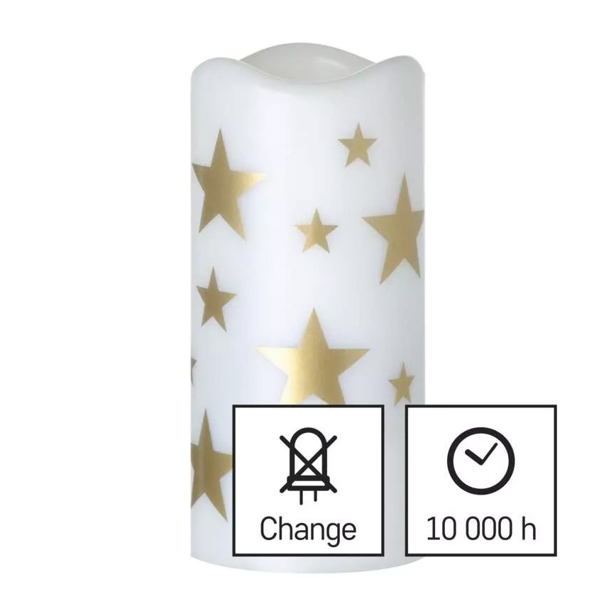 LED Χριστουγεννιάτικο κερί LED/3xAAA αστέρια ζεστό λευκό