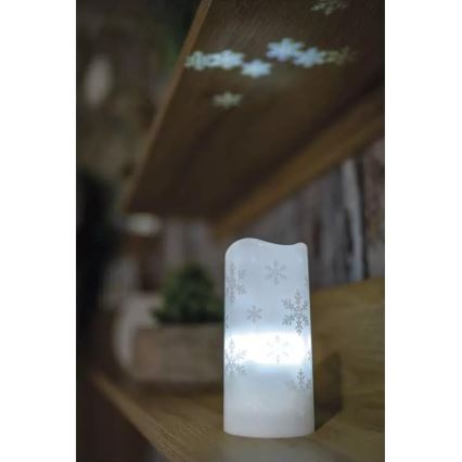 LED Χριστουγεννιάτικο κερί LED/3xAAA νιφάδες χιονιού ψυχρό λευκό