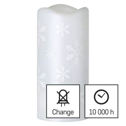 LED Χριστουγεννιάτικο κερί LED/3xAAA νιφάδες χιονιού ψυχρό λευκό