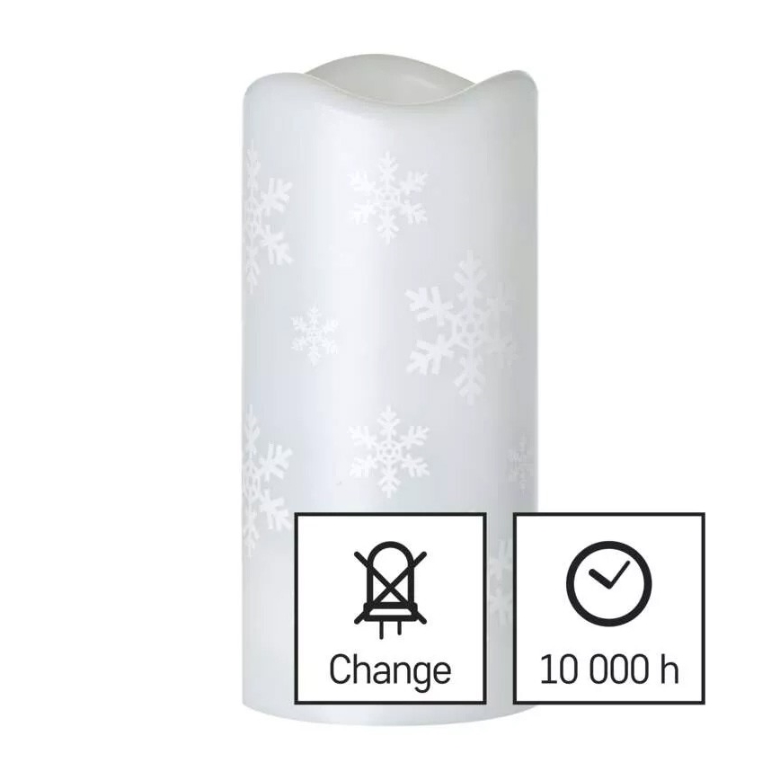LED Χριστουγεννιάτικο κερί LED/3xAAA νιφάδες χιονιού ψυχρό λευκό