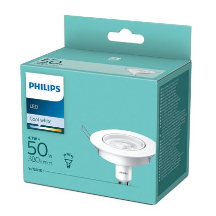 LED Χωνευτό φωτιστικό Philips 1xGU10/4,7W/230V 4000K