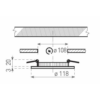 LED Χωνευτό φωτιστικό μπάνιου VEGA LED/6W/230V 2800K IP44