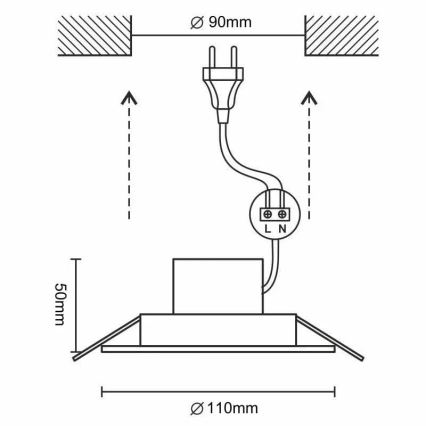 LED Χωνευτό φωτιστικό οροφής LED/11,5W/230V 4000K