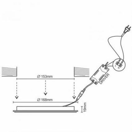 LED Χωνευτό φωτιστικό οροφής LED/12W/230V