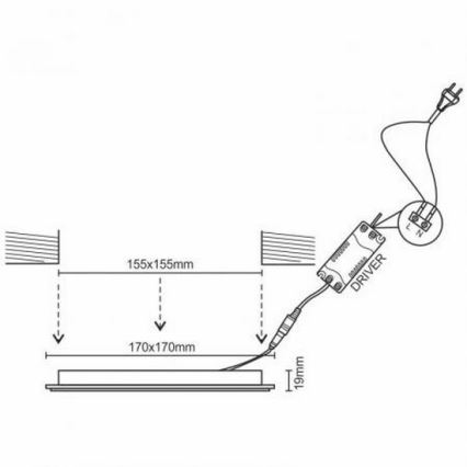 LED Χωνευτό φωτιστικό οροφής LED/12W/230V