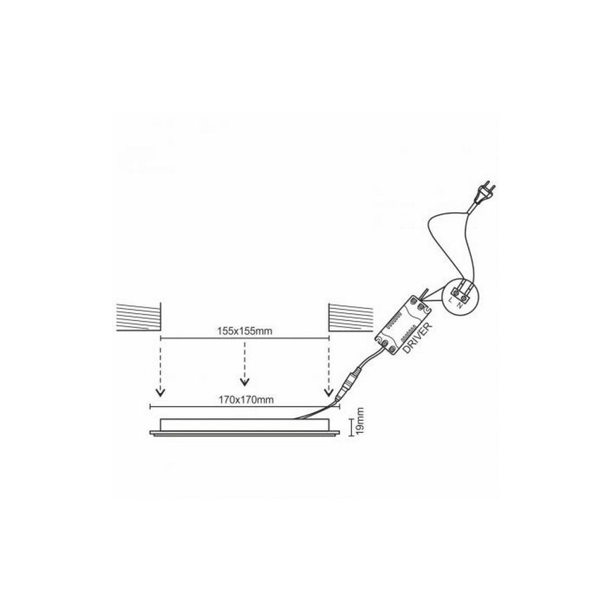 LED Χωνευτό φωτιστικό οροφής LED/12W/230V