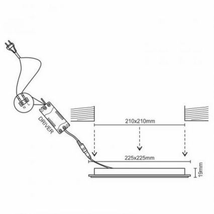 LED Χωνευτό φωτιστικό οροφής LED/18W/230V