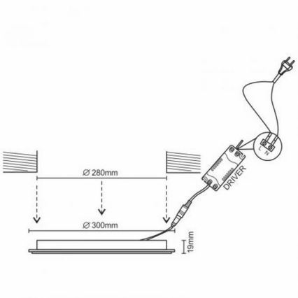 LED Χωνευτό φωτιστικό οροφής LED/24W/230V