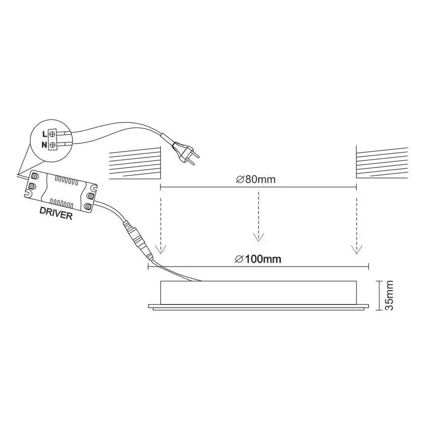 LED Χωνευτό φωτιστικό οροφής LED/7,5W/230V 4000K λευκό/χρυσαφί