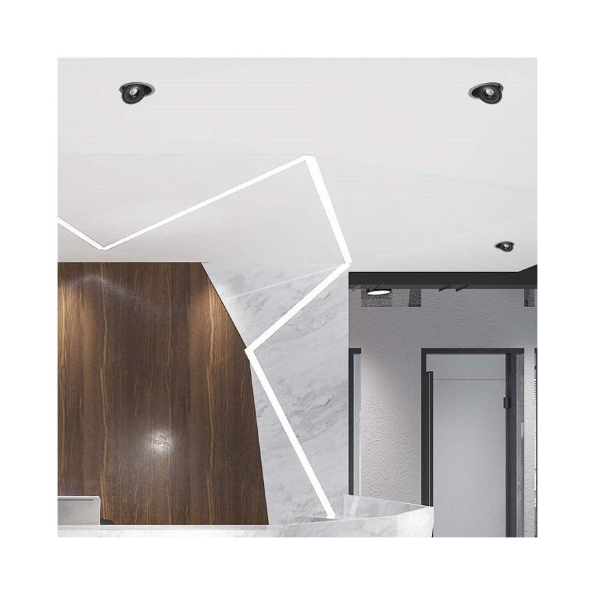 LED Χωνευτό φωτιστικό σποτ LED/12W/230V 3000/4000/6400K διάμετρος 12 cm μαύρο