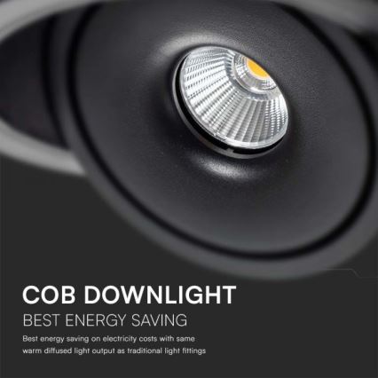 LED Χωνευτό φωτιστικό σποτ LED/12W/230V 3000/4000/6400K διάμετρος 12 cm μαύρο