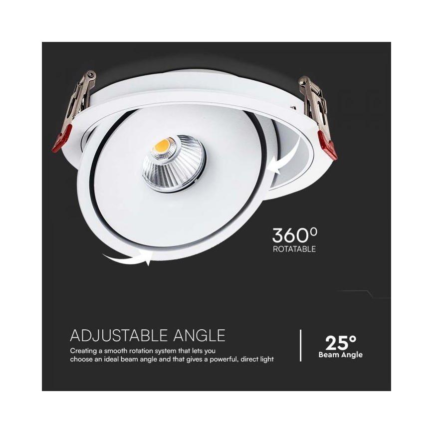 LED Χωνευτό φωτιστικό σποτ LED/20W/230V 3000/4000/6400K διάμετρος 16,5 cm λευκό