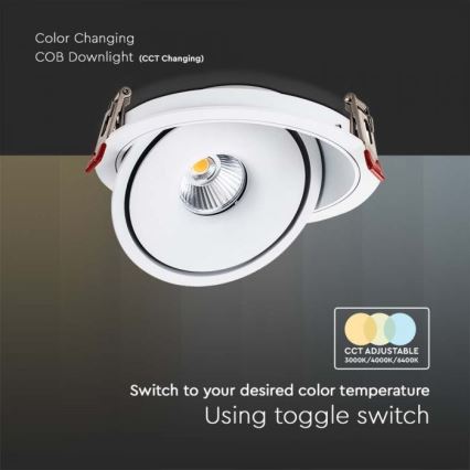 LED Χωνευτό φωτιστικό σποτ LED/20W/230V 3000/4000/6400K διάμετρος 16,5 cm λευκό