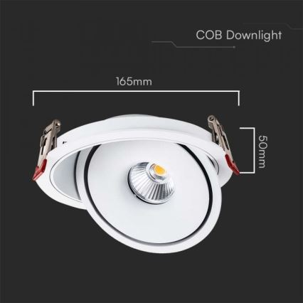 LED Χωνευτό φωτιστικό σποτ LED/20W/230V 3000/4000/6400K διάμετρος 16,5 cm λευκό